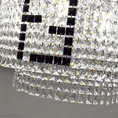 Olive Round Crystal Chandelier-Nobipets