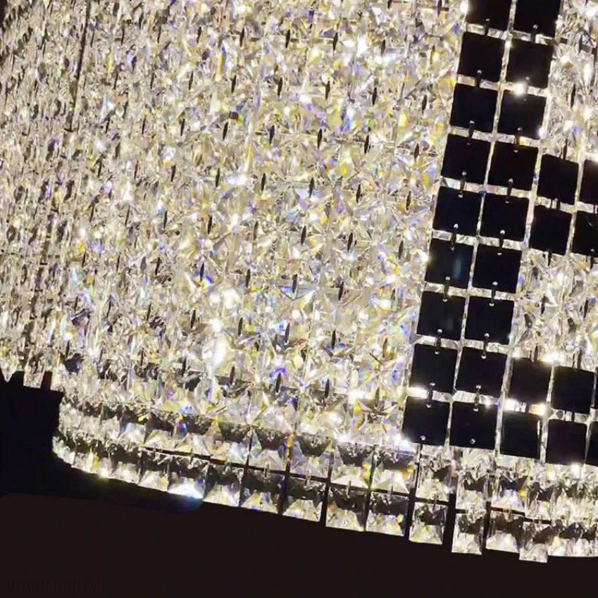 Olive Round Crystal Chandelier-Nobipets