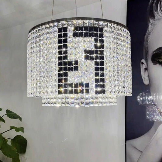 Olive Round Crystal Chandelier-Nobipets