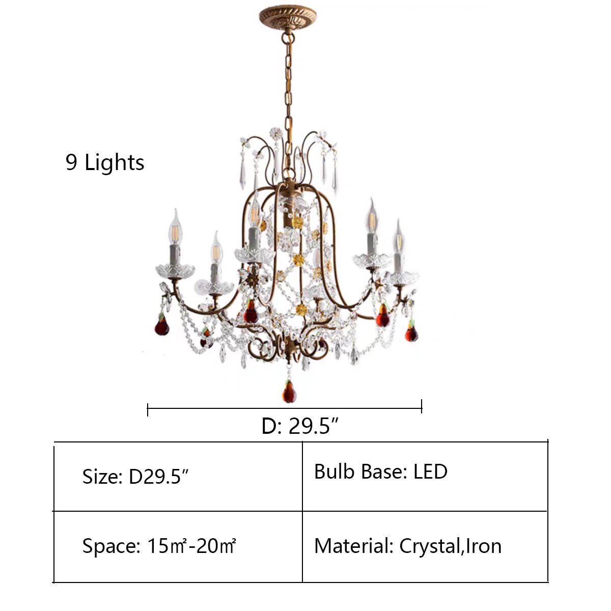 Ornate French Antique Crystal Ceiling Chandelier-Nobipets