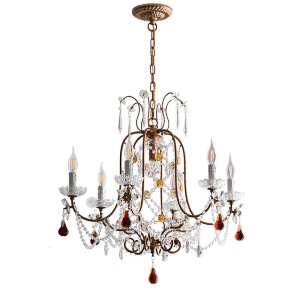 Ornate French Antique Crystal Ceiling Chandelier-Nobipets