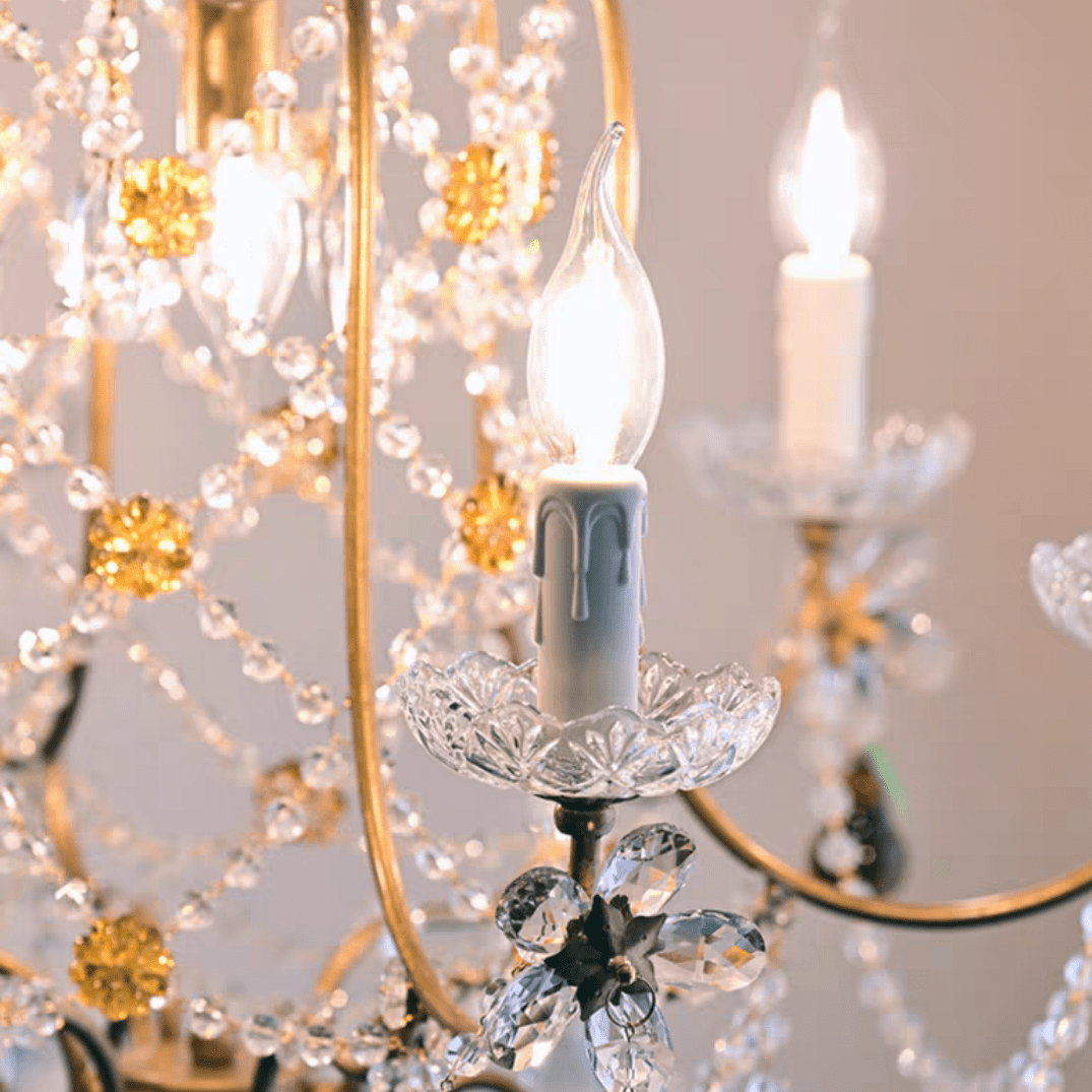 Ornate French Antique Crystal Ceiling Chandelier-Nobipets