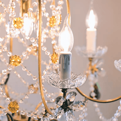 Ornate French Antique Crystal Ceiling Chandelier-Nobipets