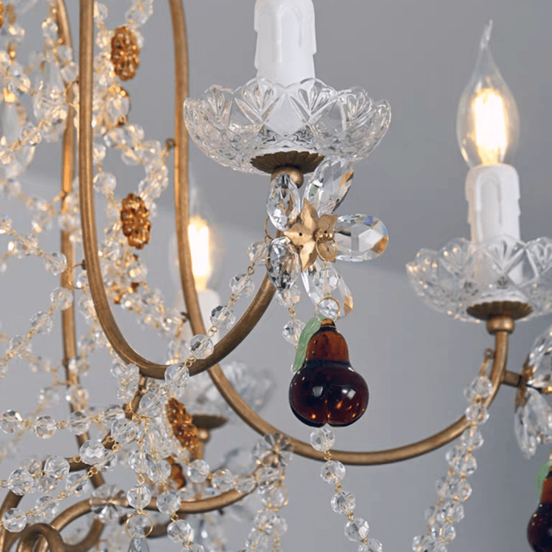 Ornate French Antique Crystal Ceiling Chandelier-Nobipets