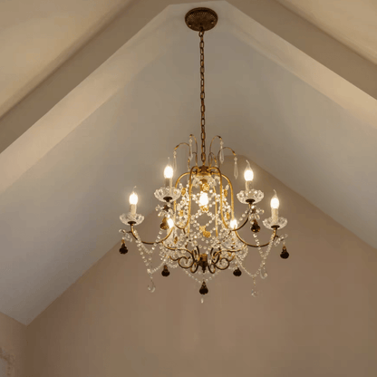 Ornate French Antique Crystal Ceiling Chandelier-Nobipets