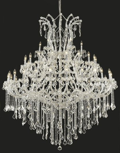 Oversized European Chrome Classic Candle Branch Crystal Chandelier for 2-Story/Duplex Buildings-Nobipets