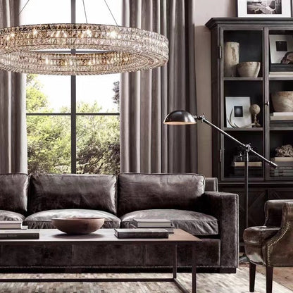 Oversized Modern Ring Pendant Light/Round Crystal Chandelier for Living/Dining Room/Bedroom-Nobipets