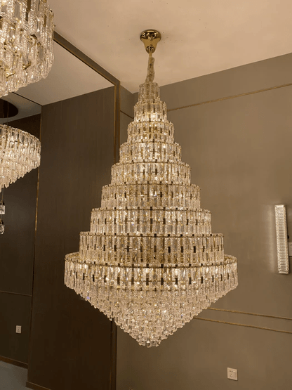 Oversized Multi-layers Honeycomb Luxury Ceiling Crystal Chandelier For Big Hallway/Foyer/Entryway-Nobipets
