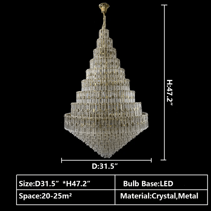Oversized Multi-layers Honeycomb Luxury Ceiling Crystal Chandelier For Big Hallway/Foyer/Entryway-Nobipets
