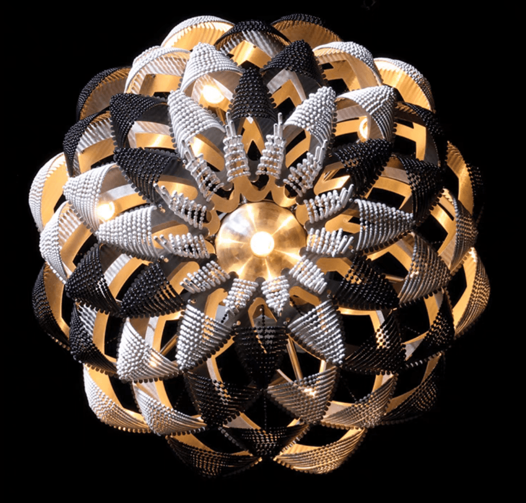 Oversized Post-Modern Aluminium Chain Tassel Pendant Chandelier for Large Living Room/Staircase/Villa-Nobipets