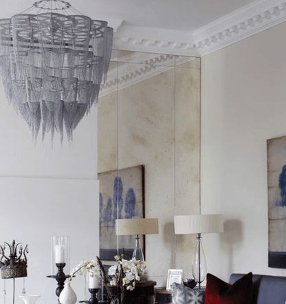 Oversized Post-Modern Aluminium Chain Tassel Pendant Chandelier for Large Living Room/Staircase/Villa-Nobipets