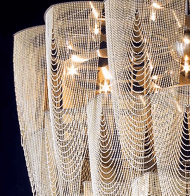 Oversized Post-Modern Aluminium Chain Tassel Pendant Chandelier for Large Living Room/Staircase/Villa-Nobipets