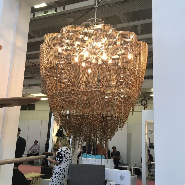 Oversized Post-Modern Aluminium Chain Tassel Pendant Chandelier for Large Living Room/Staircase/Villa-Nobipets