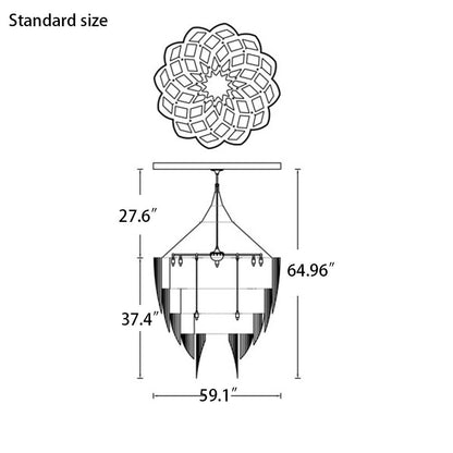 Oversized Post-Modern Aluminium Chain Tassel Pendant Chandelier for Large Living Room/Staircase/Villa-Nobipets