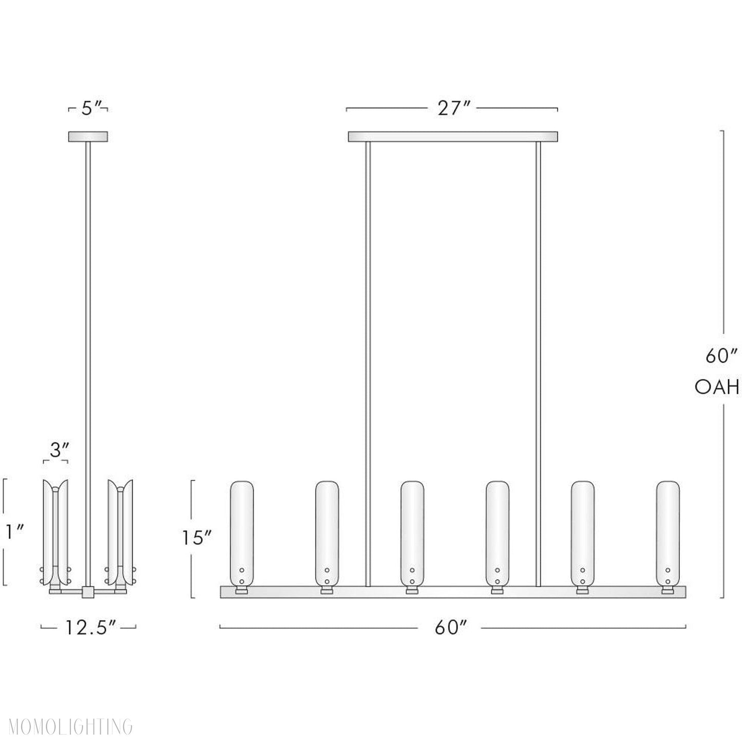 Palance Linear Chandelier 60" W-Nobipets