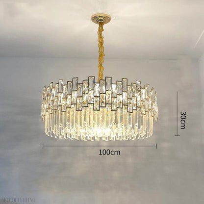 Palo clear Crystal Round Chandelier-Nobipets