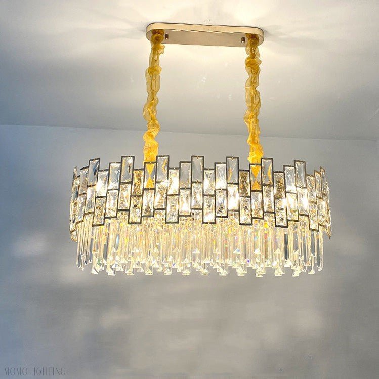 Palo clear Linear Chandelier for Kitchen Island-Nobipets