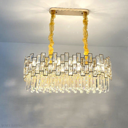 Palo clear Linear Chandelier for Kitchen Island-Nobipets