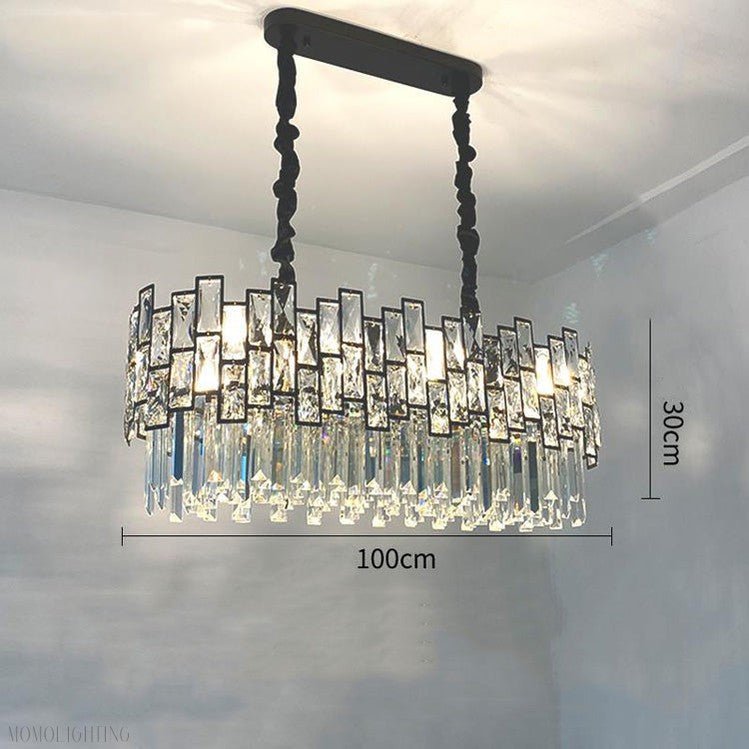 Palo clear Linear Chandelier for Kitchen Island-Nobipets
