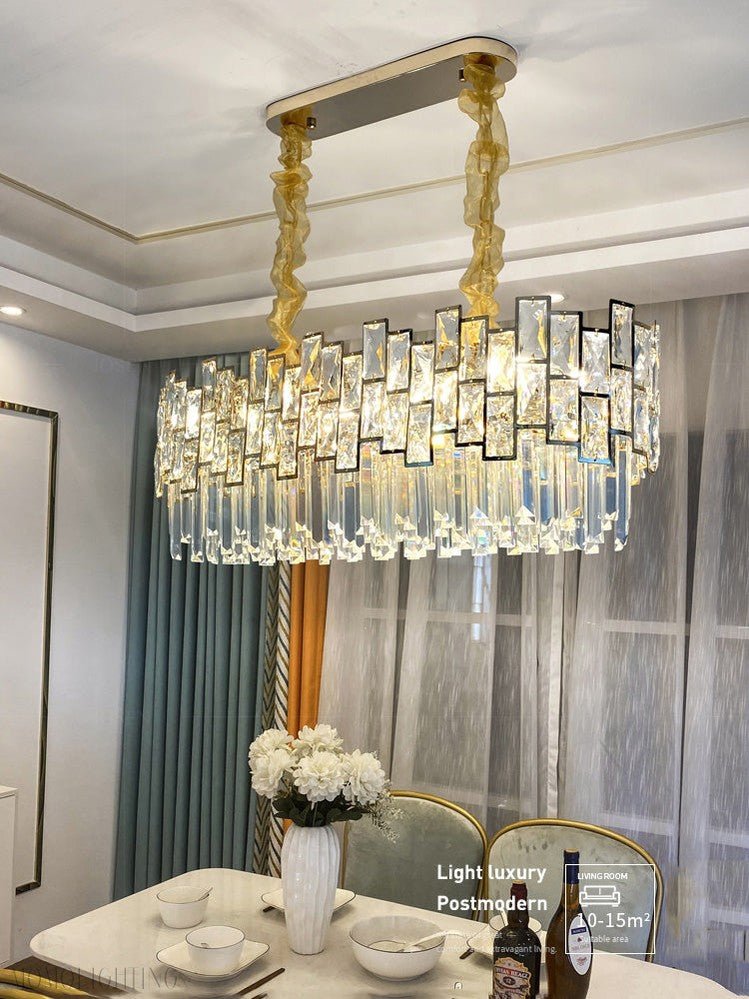 Palo clear Linear Chandelier for Kitchen Island-Nobipets