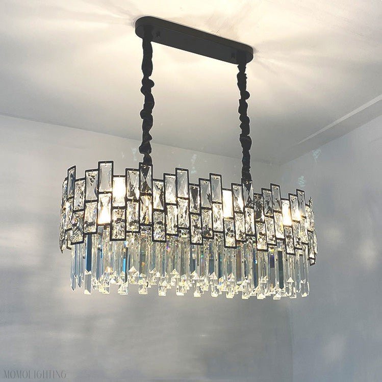 Palo clear Linear Chandelier for Kitchen Island-Nobipets