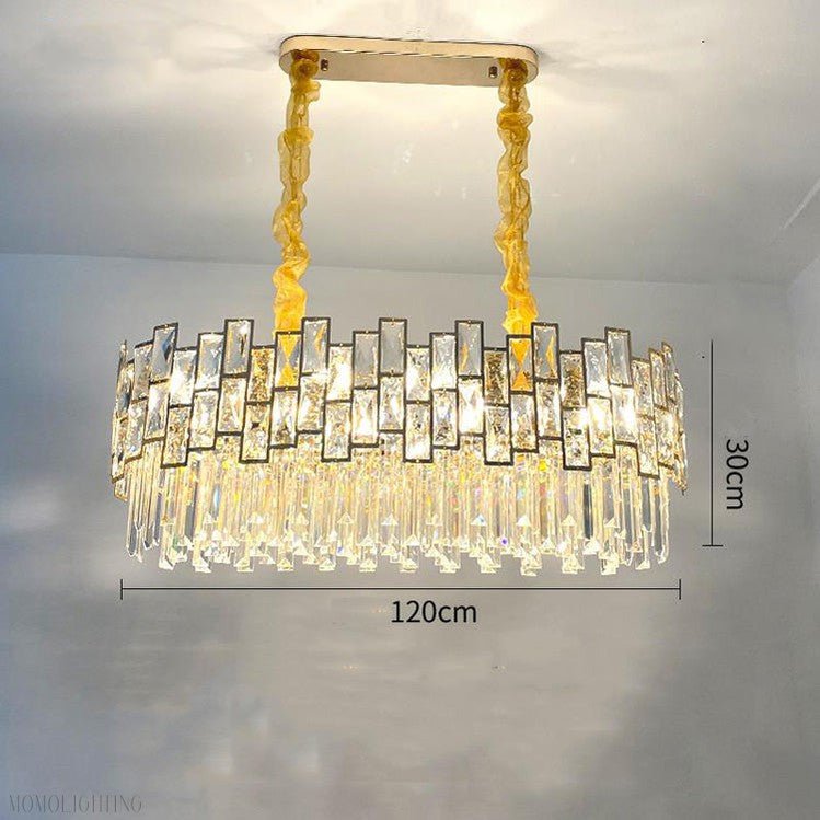 Palo clear Linear Chandelier for Kitchen Island-Nobipets