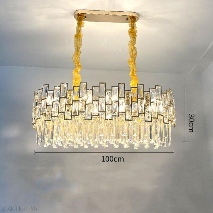 Palo clear Linear Chandelier for Kitchen Island-Nobipets