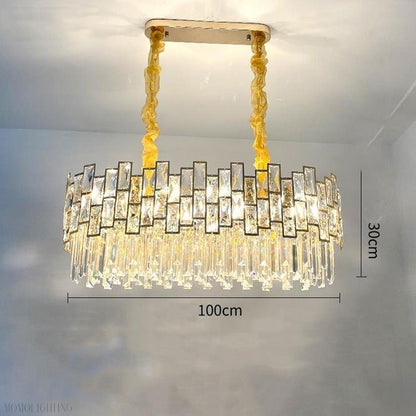 Palo clear Linear Chandelier for Kitchen Island-Nobipets