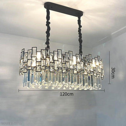 Palo clear Linear Chandelier for Kitchen Island-Nobipets