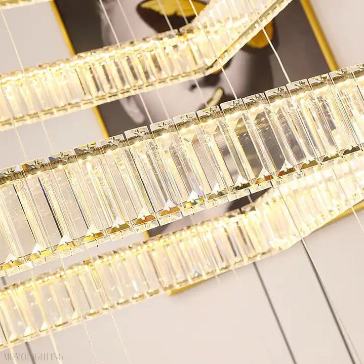 Pamela 8-Tier Square Crystal Chandelier-Nobipets
