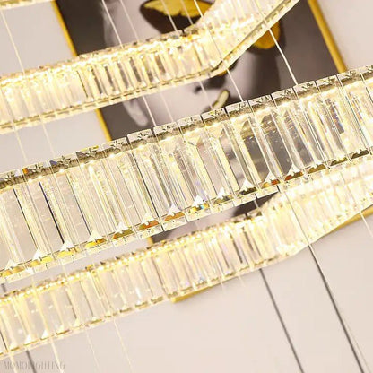 Pamela 8-Tier Square Crystal Chandelier-Nobipets