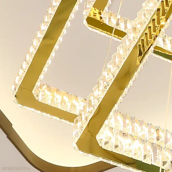 Pamela 8-Tier Square Crystal Chandelier-Nobipets