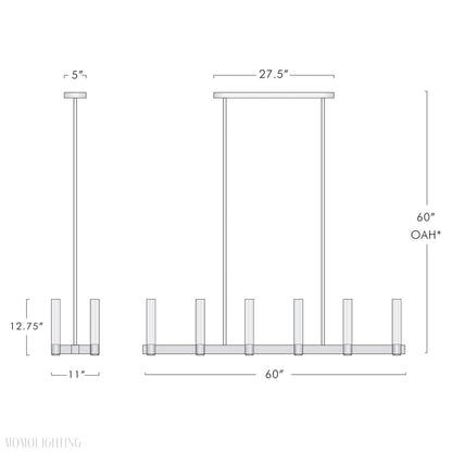 Pastis Linear Chandelier 60"W-Nobipets