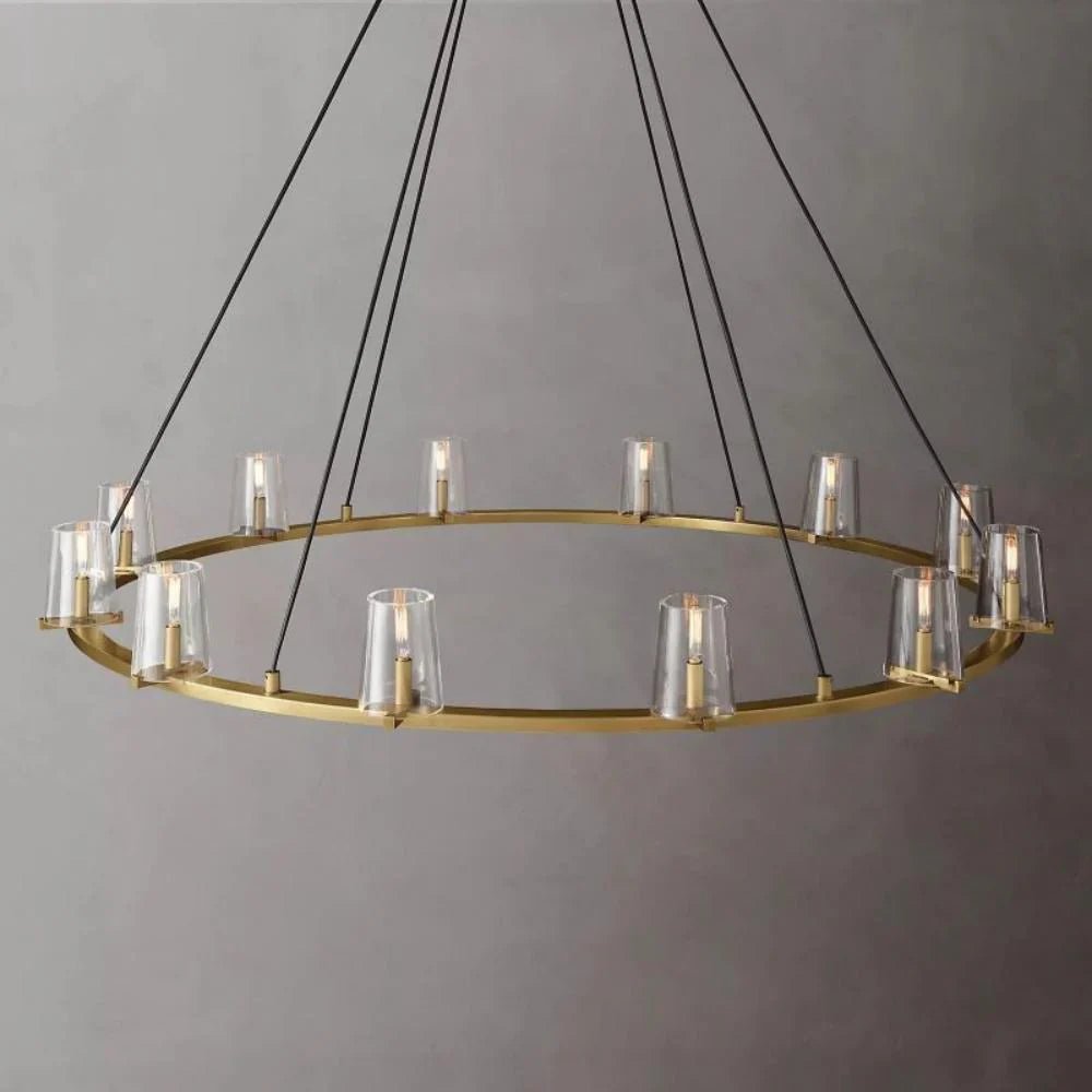 Pauillac Clear Glass Round Chandelier 36" 48" 60"