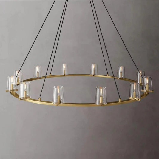 Pauillac Clear Glass Round Chandelier 36" 48" 60"