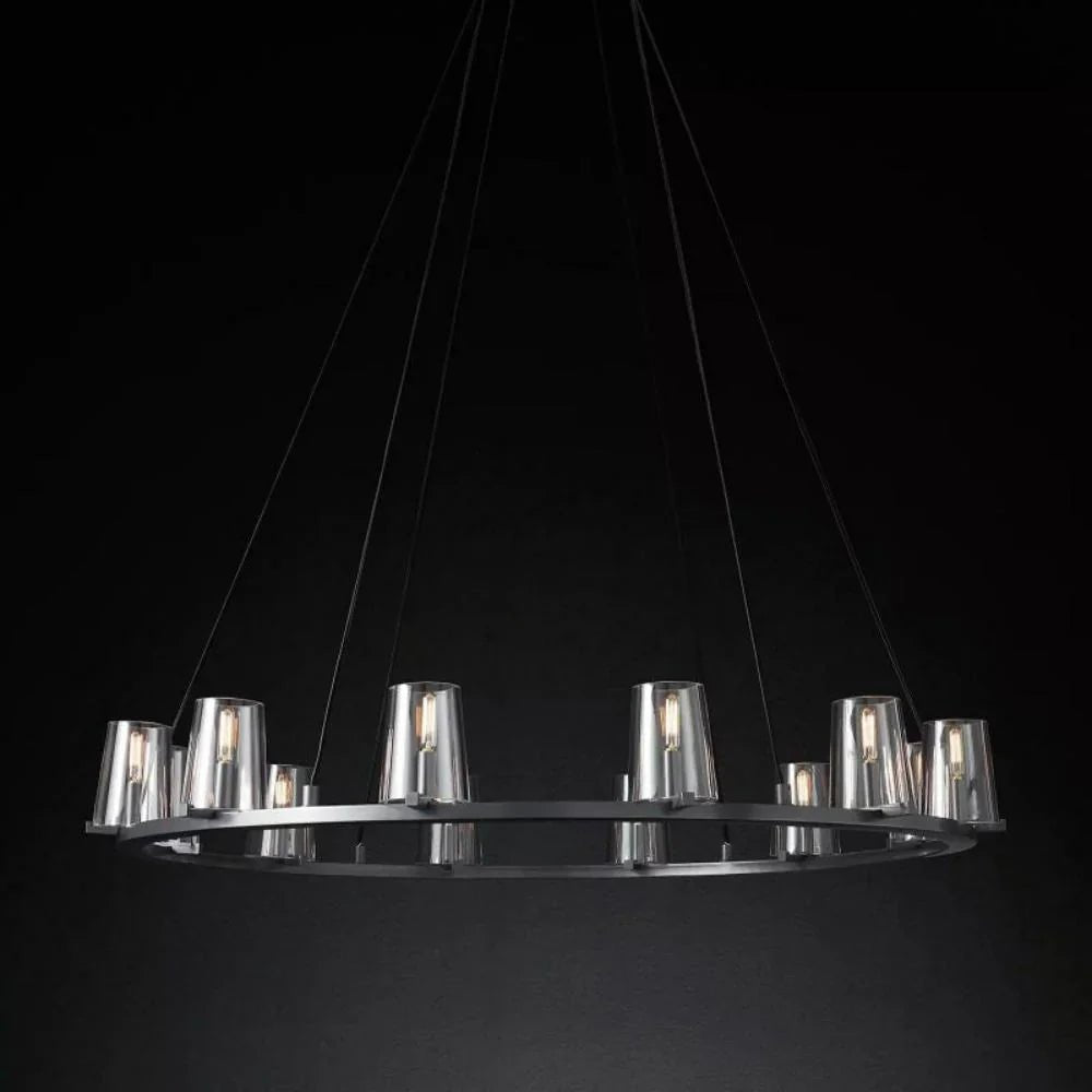 Pauillac Clear Glass Round Chandelier 36" 48" 60"