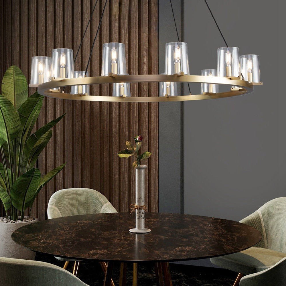 Pauillac Clear Glass Round Chandelier 36" 48" 60"-Nobipets