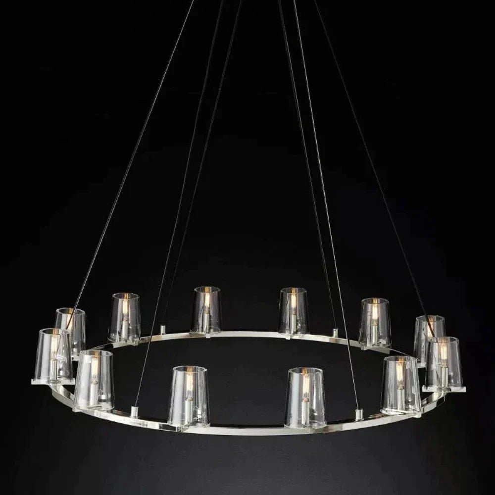 Pauillac Clear Glass Round Chandelier 36" 48" 60"