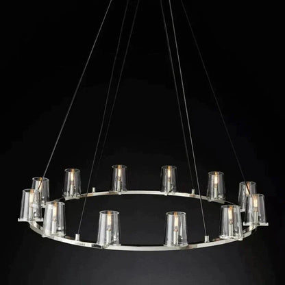 Pauillac Clear Glass Round Chandelier 36" 48" 60"