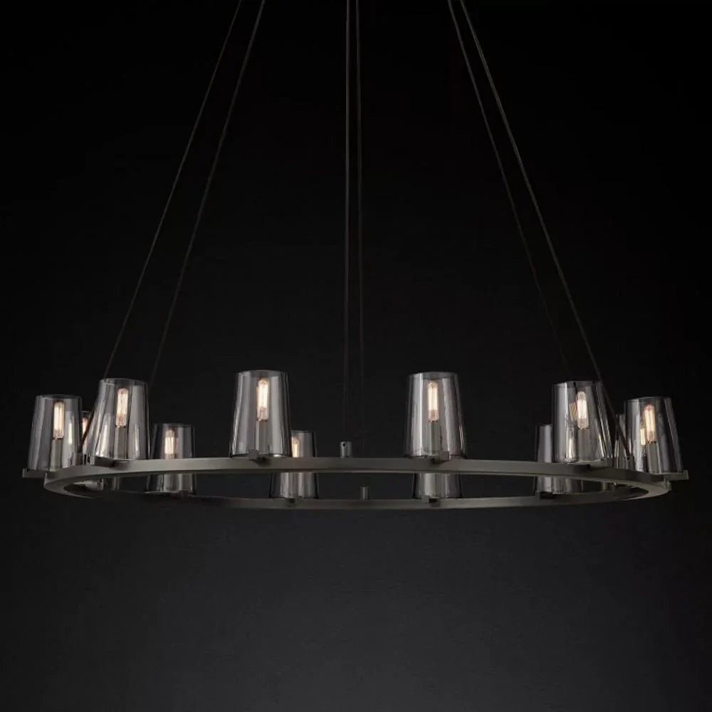 Pauillac Clear Glass Round Chandelier 36" 48" 60"