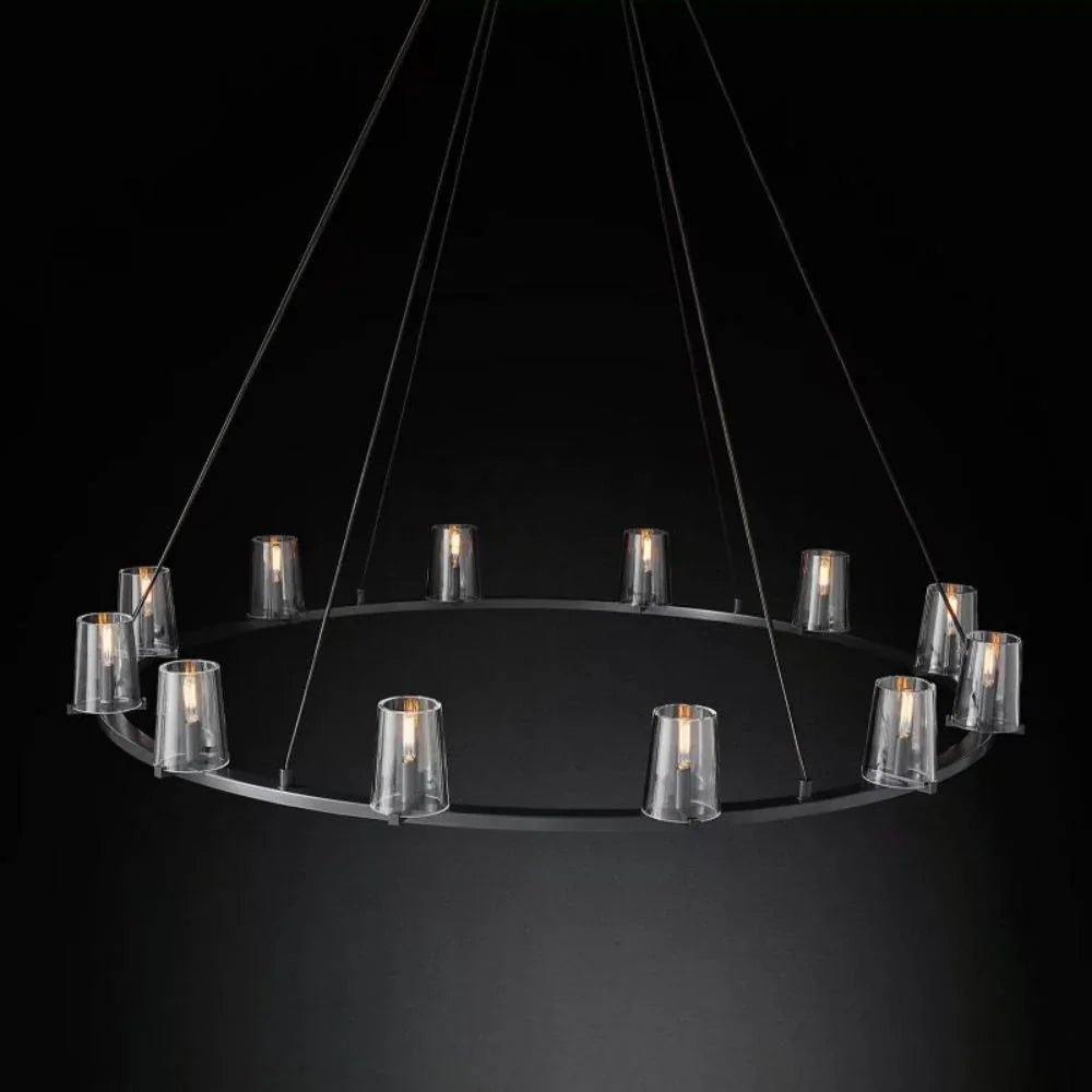 Pauillac Clear Glass Round Chandelier 36" 48" 60"