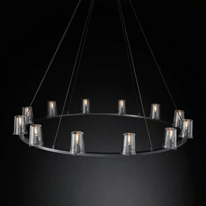 Pauillac Clear Glass Round Chandelier 36" 48" 60"