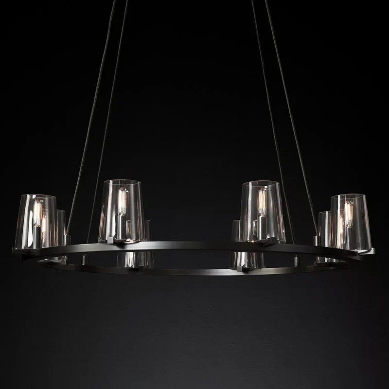 Pauillac Clear Glass Round Chandelier 36" 48" 60"