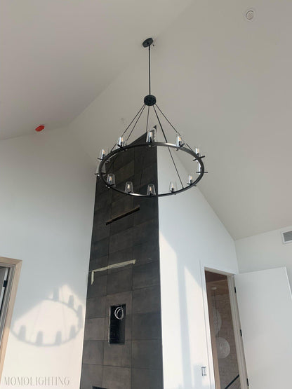 Pauillac Clear Glass Round Chandelier 36" 48" 60"-Nobipets