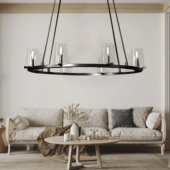 Pauillac Clear Glass Round Chandelier 36" 48" 60"-Nobipets