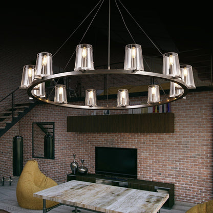 Pauillac Clear Glass Round Chandelier 36" 48" 60"-Nobipets