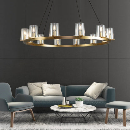 Pauillac Clear Glass Round Chandelier 36" 48" 60"-Nobipets