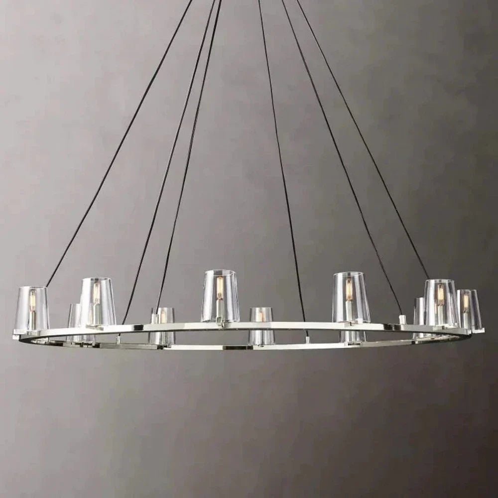 Pauillac Clear Glass Round Chandelier 36" 48" 60"