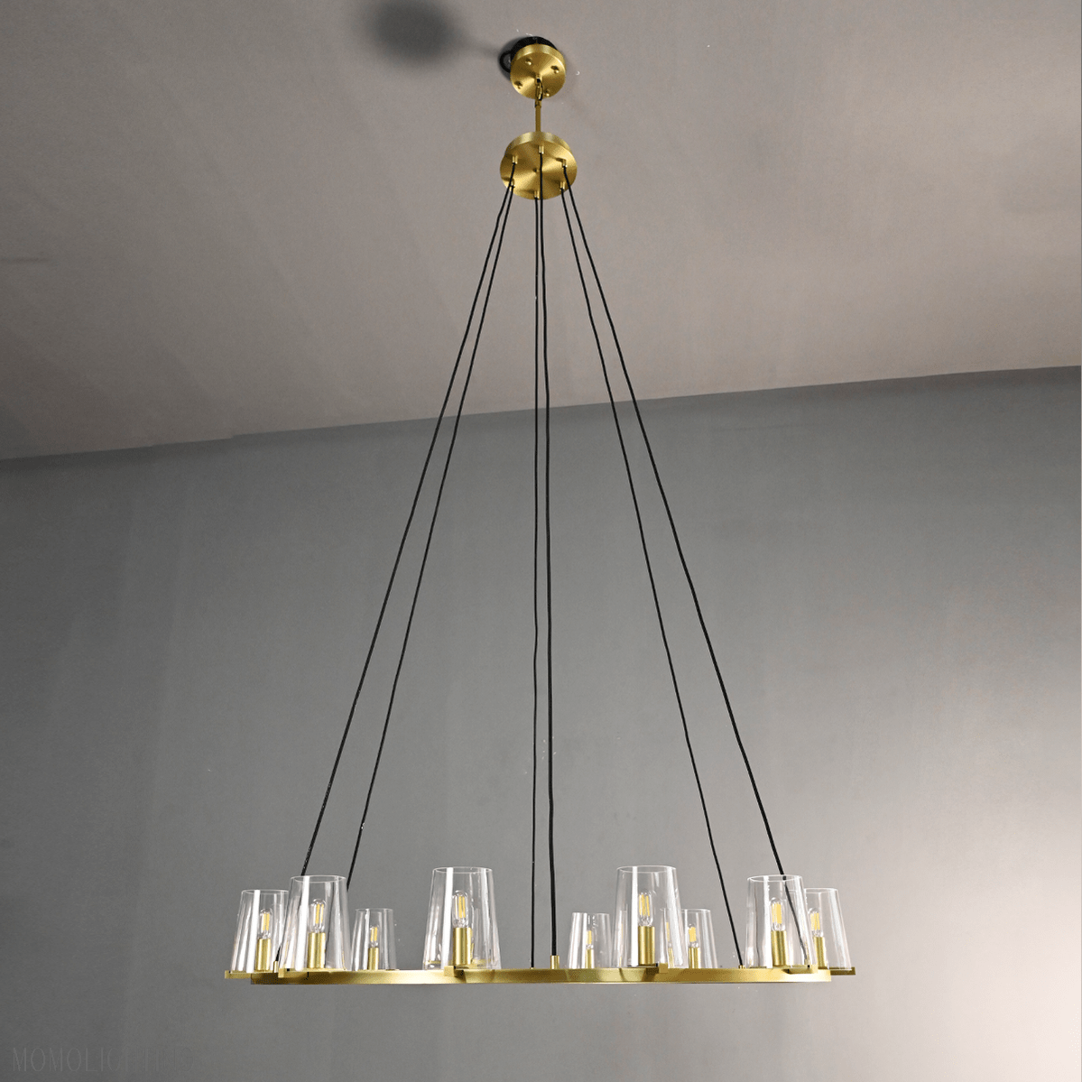 Pauillac Clear Glass Round Chandelier 48"-Nobipets