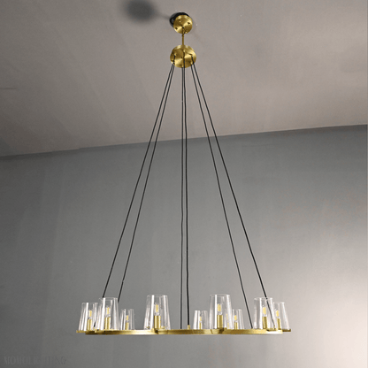 Pauillac Clear Glass Round Chandelier 48"-Nobipets